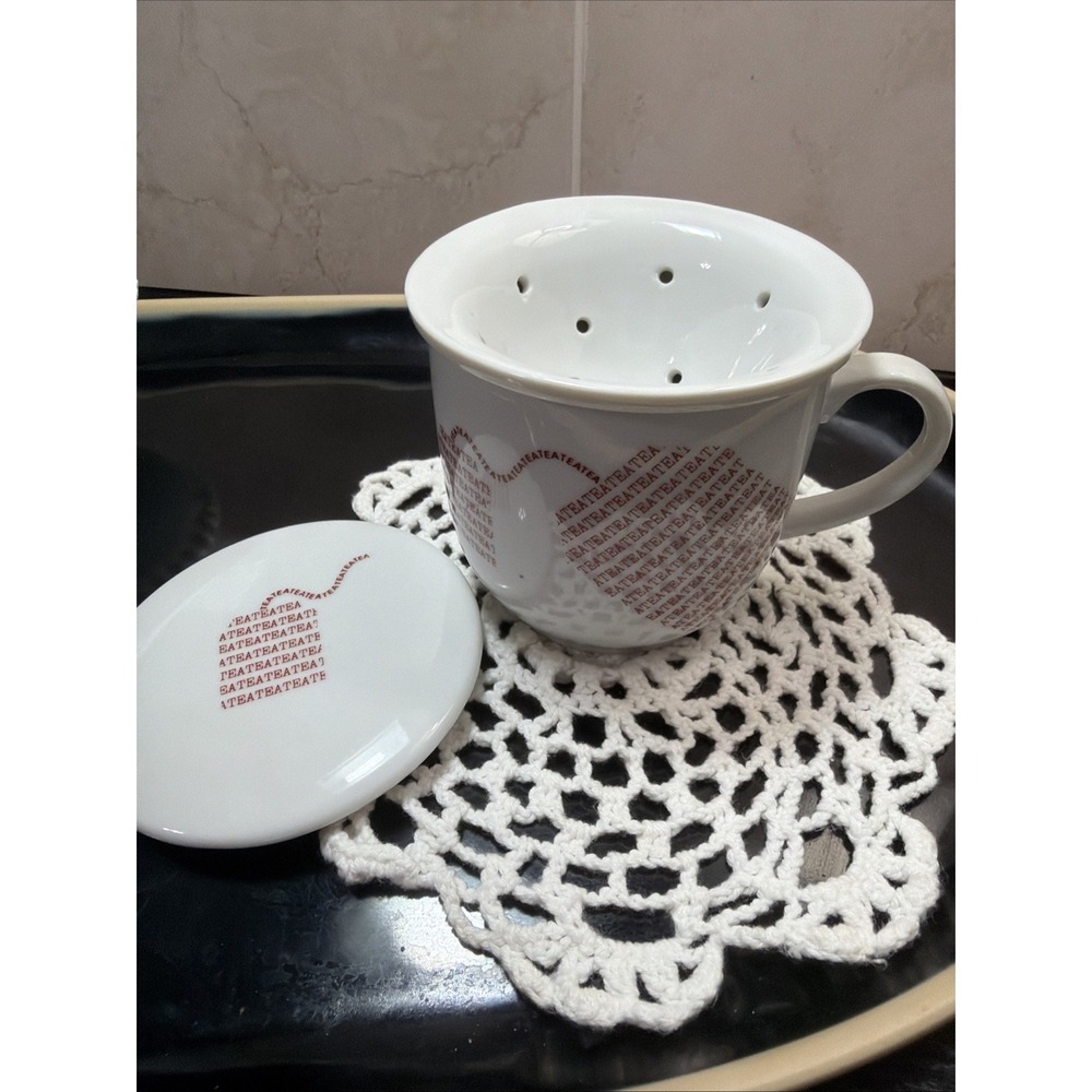 The Toscany Collection Tea Bag Design Tea Mug w/Tea Strainer & Cover-Coaster